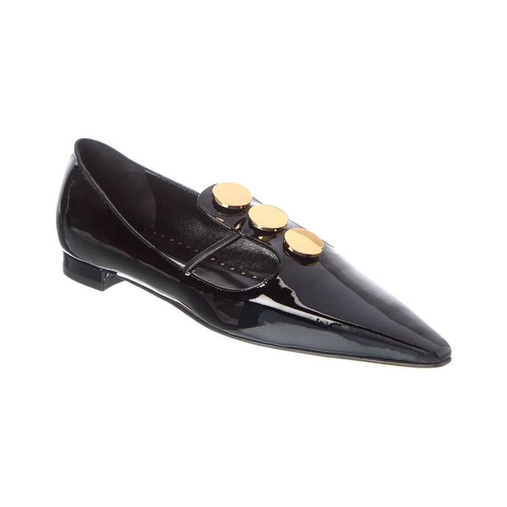 Manolo Blahnik Khafre Patent Flat, Black